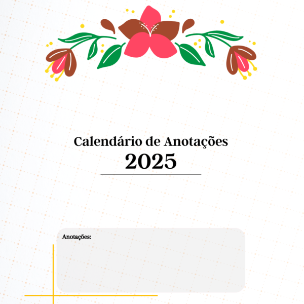 Baixe Grátis - Calendário de Anotações (Arquivo Digital em PDF)