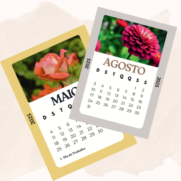 Baixe Grátis – Calendário Flores 2025 (Arquivo Digital em PDF)