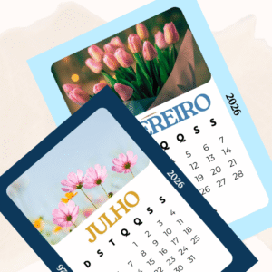 Calendário Flores 2026 (Arquivo Digital em PDF)