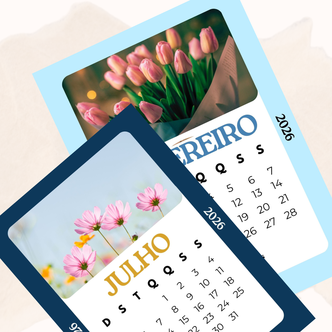 Calendário Flores 2026 (Arquivo Digital em PDF)