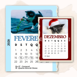 Calendário Gatinhos 2026 (Arquivo Digital em PDF)